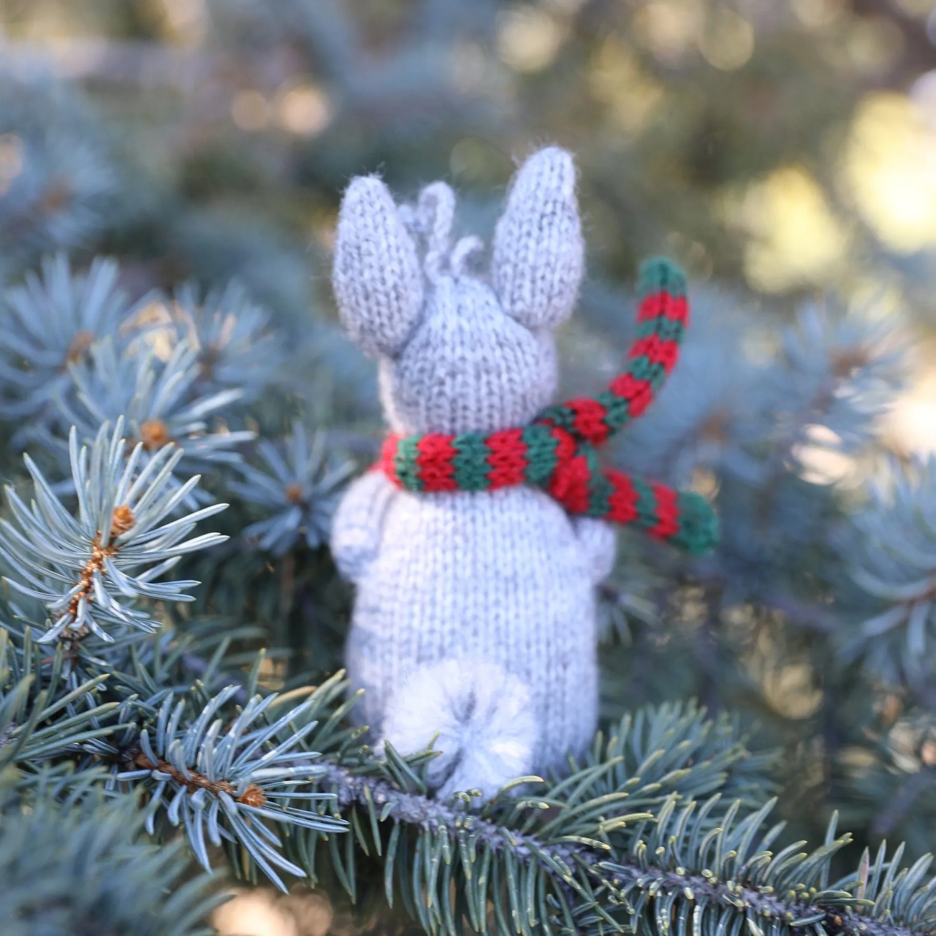 Bunny with Cocoa Handmade in Peru Knit Ornament