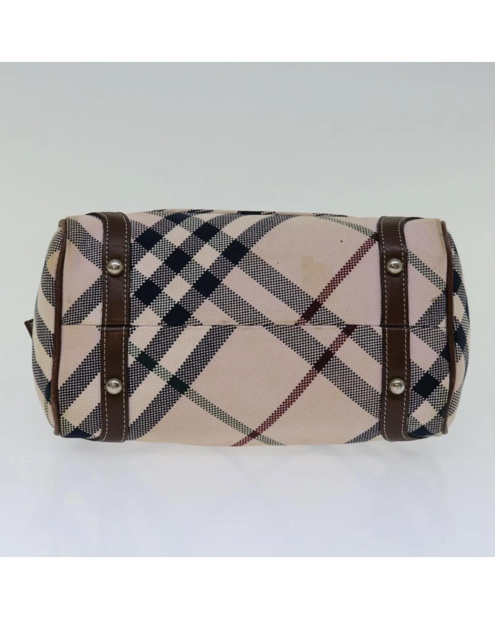 Checkered Canvas Hand Bag in Beige by Luxury Designer