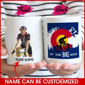 Customized Image Colorado Mug - EAT SLEEP BIKE REPEAT