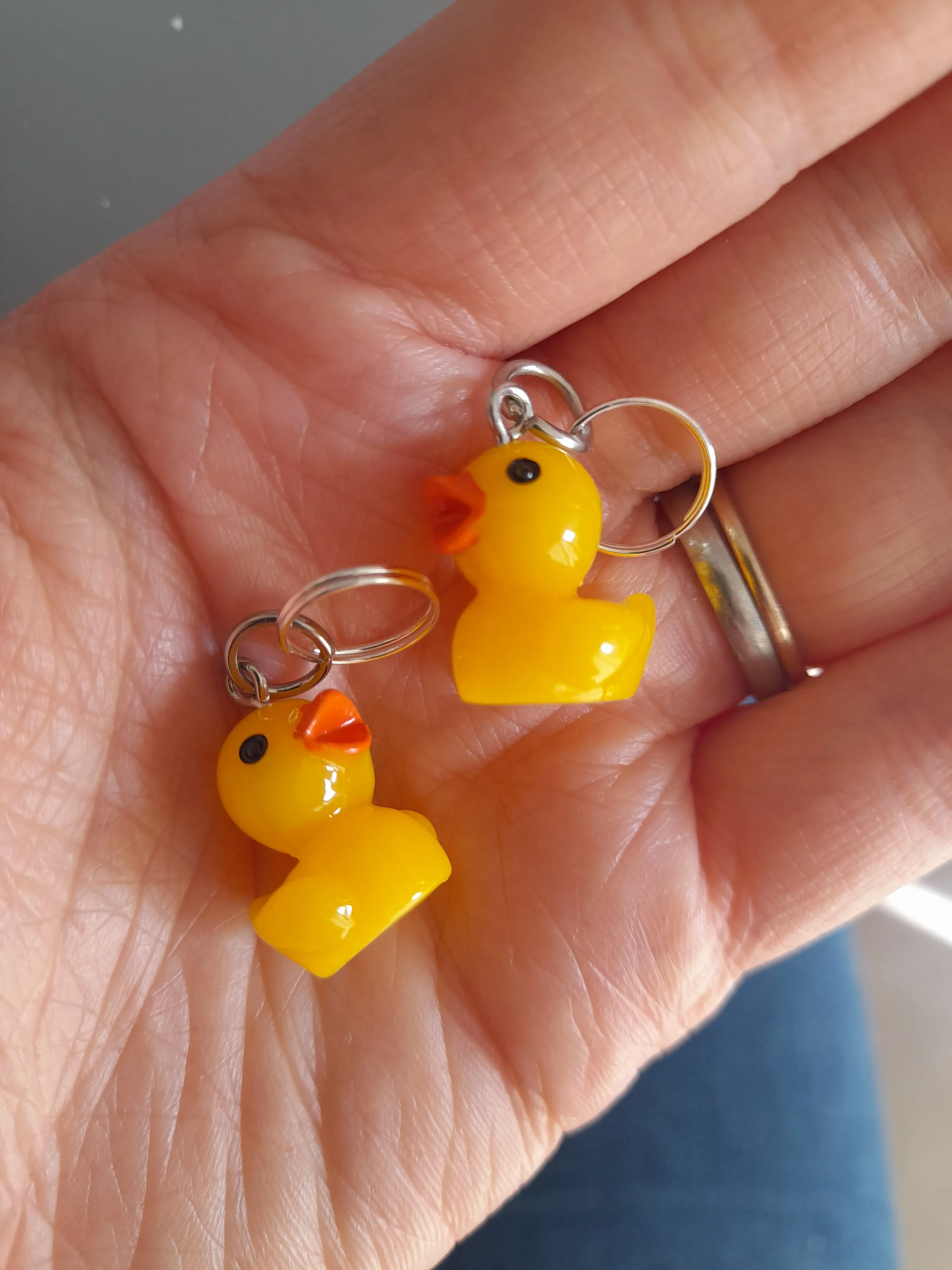 Duck stitch marker set of 2. Cute handmade stitch markers.