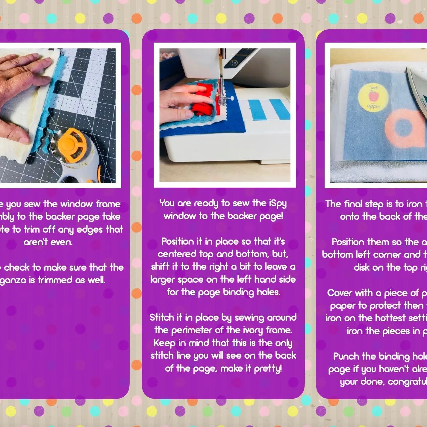 ePattern - Peek a Boo Mirror Quiet Book Page Sewing Pattern