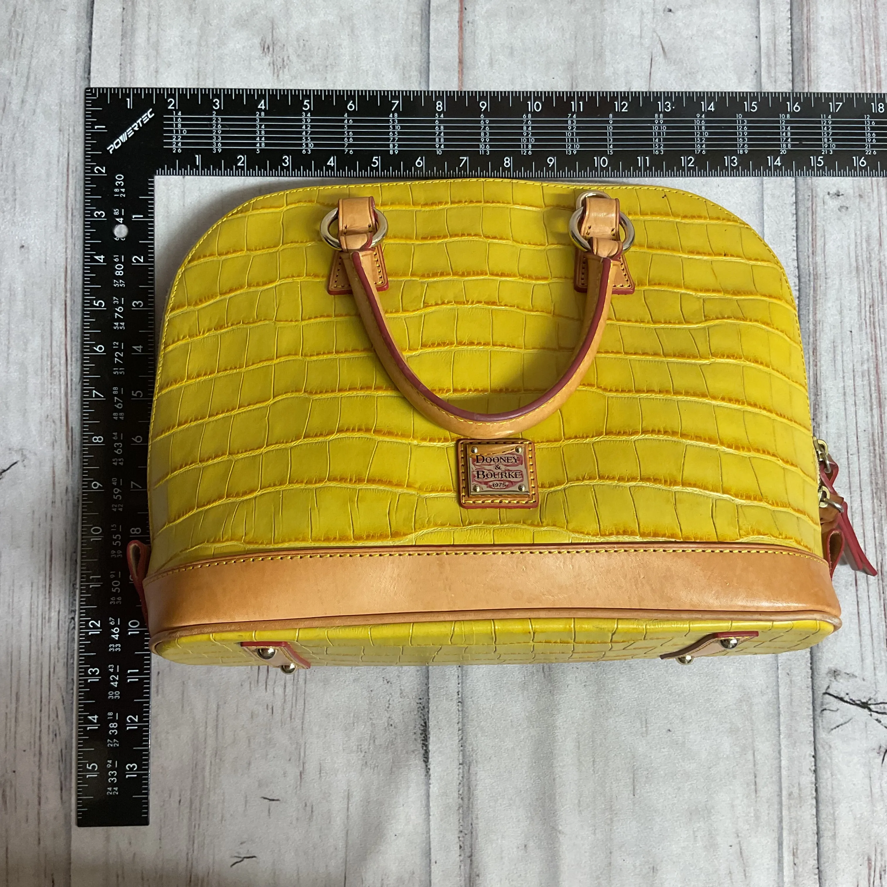 Handbag Designer By Dooney And Bourke In Yellow, Size:Medium