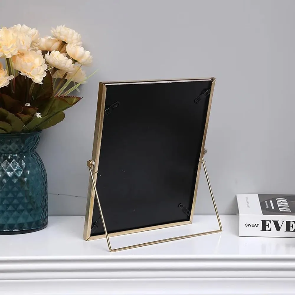 Penny Wise® | Trending Slim Gold Metal Photo Frame | Durable & Tarnish Resistant Gold | Eco Friendly Metal | Classy Looking Desk Accessory | Home & Office Decor | Single Piece (4x6 Inches)