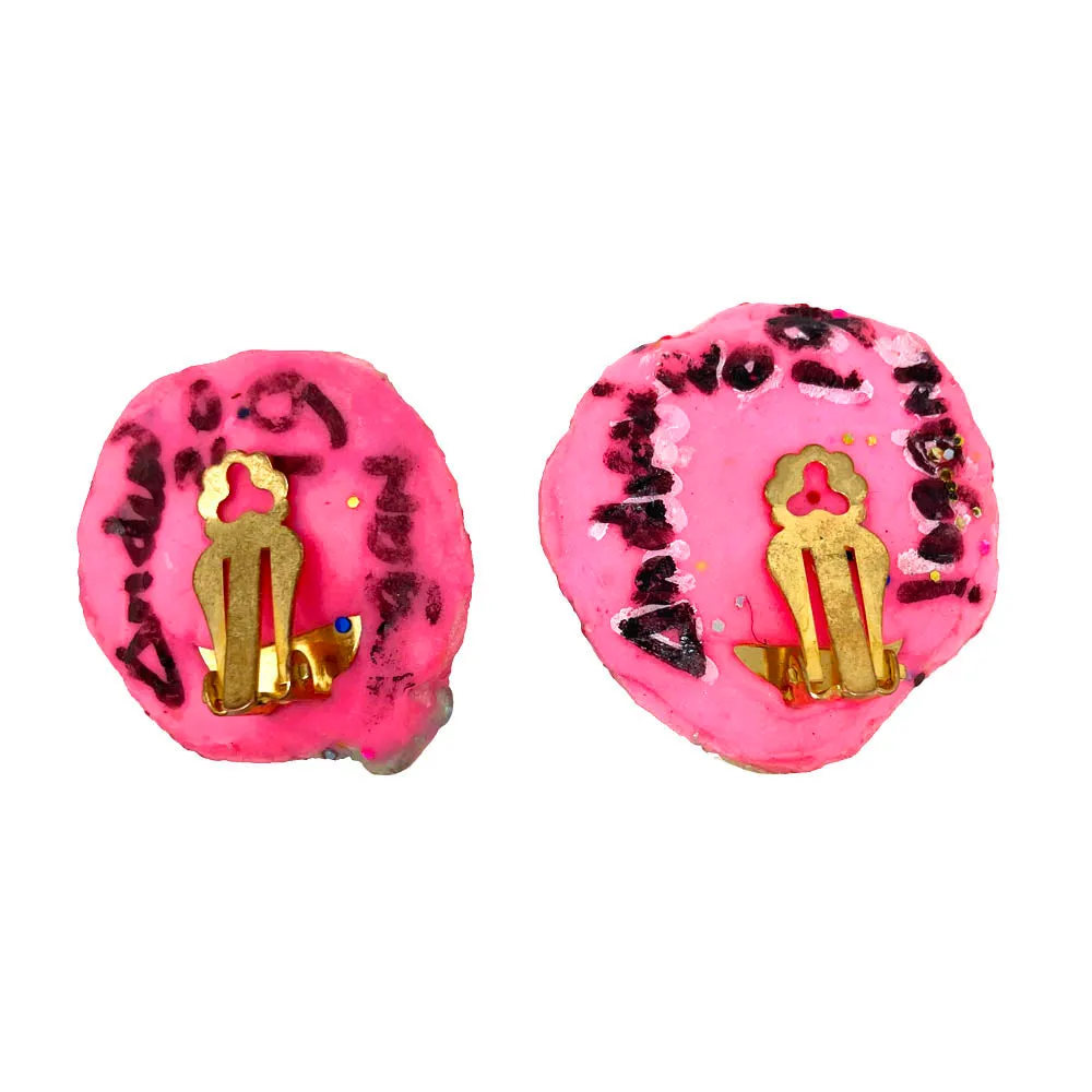 PINK AND PEARL CLIP-ON EARRINGS