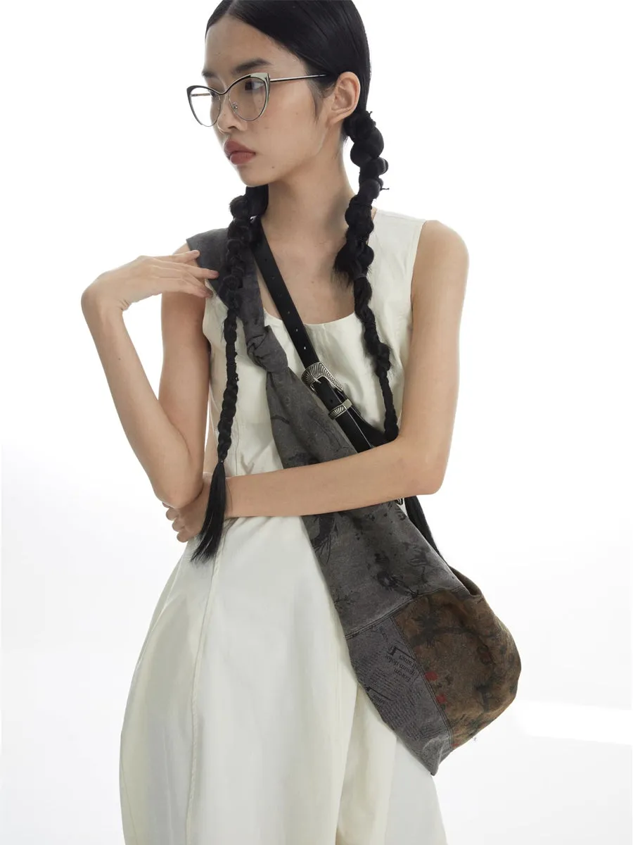 Retro Dumpling Style Cloth Crossbody Bag