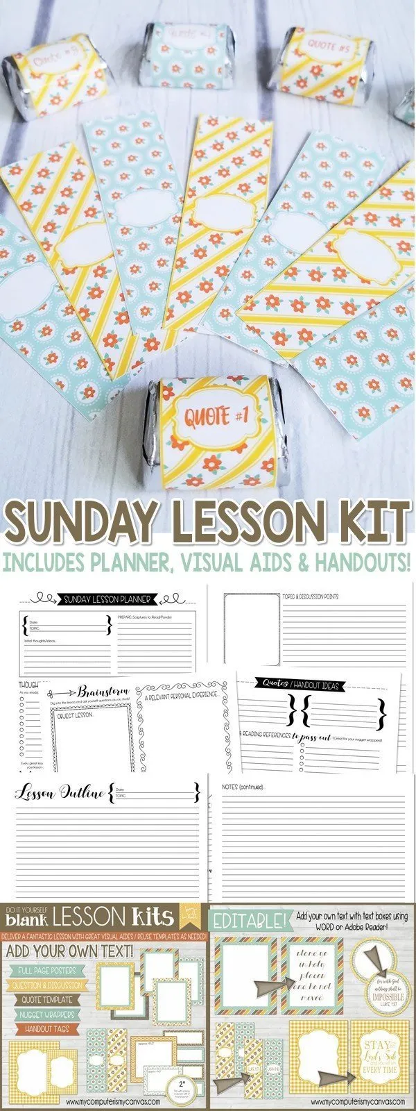 Sunday Lesson Kit #11 {Blank Editable Template} PRINTABLE