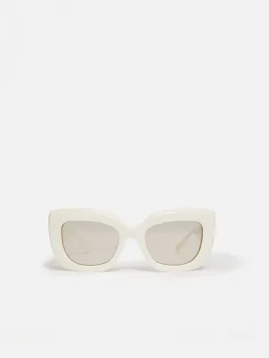 Woodley Square Cats Eye Sunglasses | White